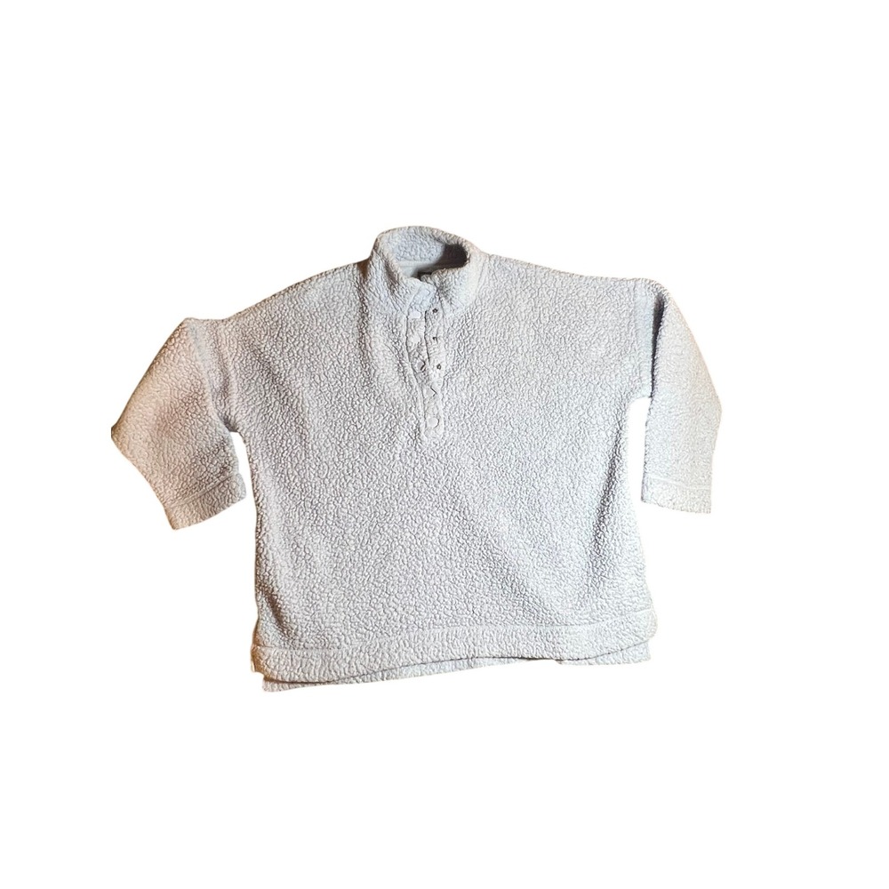 Aerie Sherpa Fleece‎ Pullover Sweater Light Blue Size L